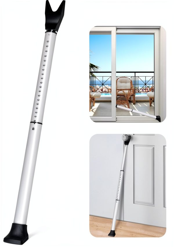 Door Security Bar AceMining Heavy Duty Adjustable Jammer White 1 Pack-0