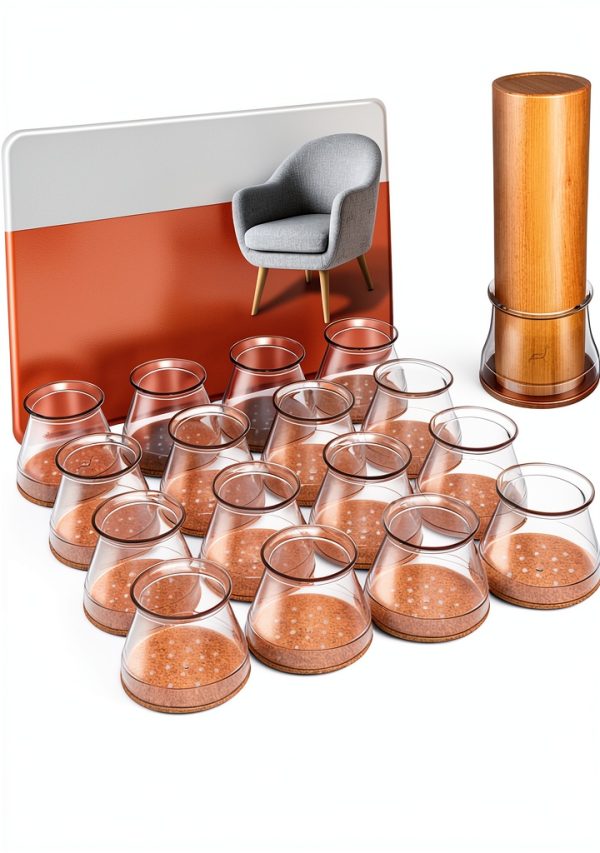 Chair Leg Floor Protectors VIUME Silicone Caps 24pcs Universal Fit-0