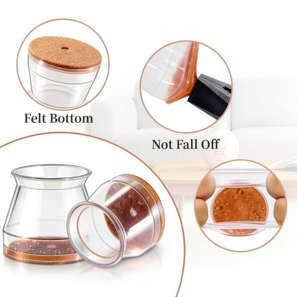 Chair Leg Floor Protectors VIUME Silicone Caps 24pcs Universal Fit-5