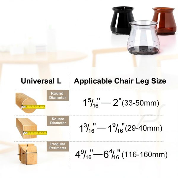 Chair Leg Floor Protectors BUMACO 40Pcs Silicone Pads Clear Fit-1