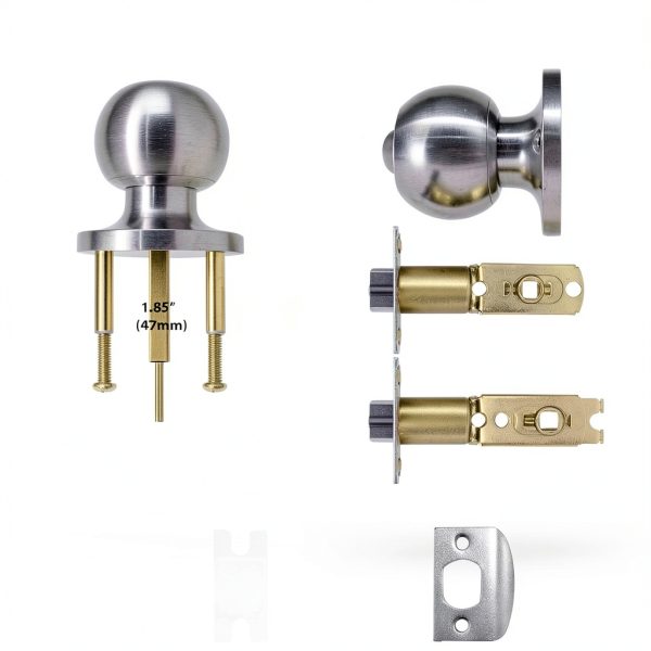 Keyed Entry Door Knob BESTTEN Satin Nickel Interior/Exterior-5