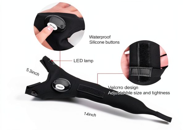 LED Flashlight Gloves Stocking Stuffers for Men Adults Gifts for Men Dad Birthday Gadgets Gifts Valentines Christmas for Him Boyfriend Husband Fishing Camping Repairing Tools-2