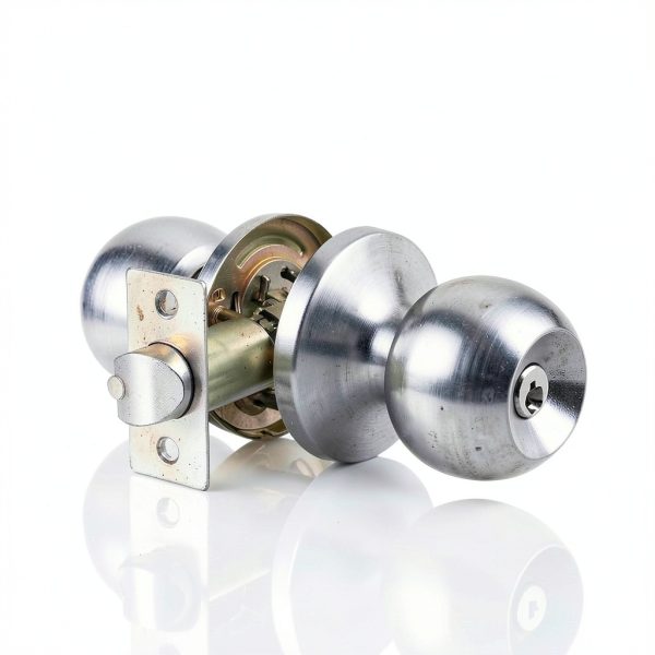 Keyed Entry Door Knob BESTTEN Satin Nickel Interior/Exterior-4
