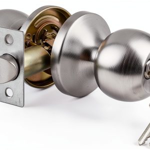 Keyed Entry Door Knob BESTTEN Satin Nickel Interior/Exterior-0
