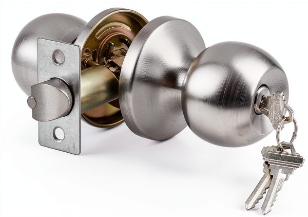 Keyed Entry Door Knob BESTTEN Satin Nickel Interior/Exterior-0