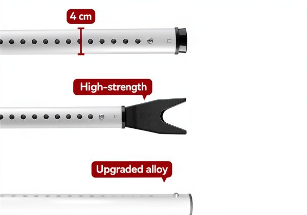 Door Security Bar AceMining Heavy Duty Adjustable Jammer White 1 Pack-3