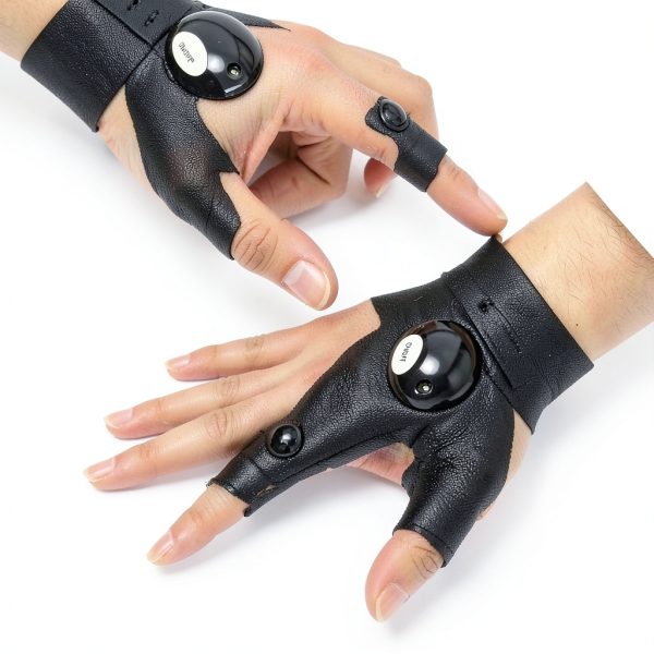 LED Flashlight Gloves, Stocking Stuffers Gifts for Men, Christmas White Elephant Gifts for Adults Dad Him Boyfriend Birthday Father's Day, Cool Gadget Finger Lights for Fishing Camping-3